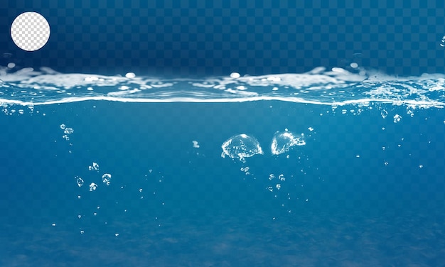 Flüssigwasser mit durchsichtigem Bubble-Hintergrund