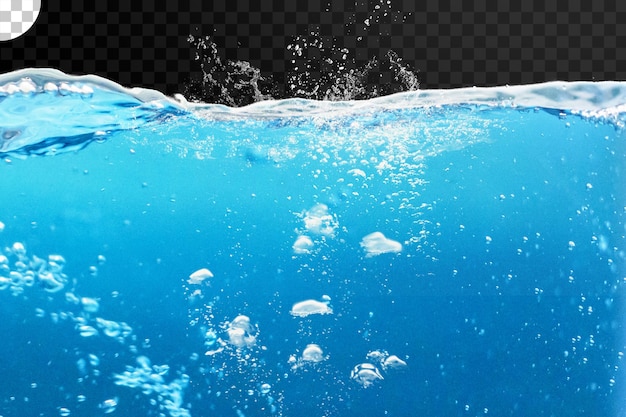 Flüssigwasser mit durchsichtigem Bubble-Hintergrund