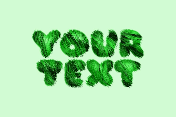 PSD fluffy alphabet-text-effekt