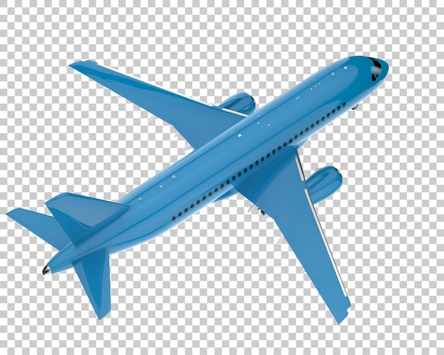 Flugzeug auf transparentem hintergrund. 3d-rendering - abbildung