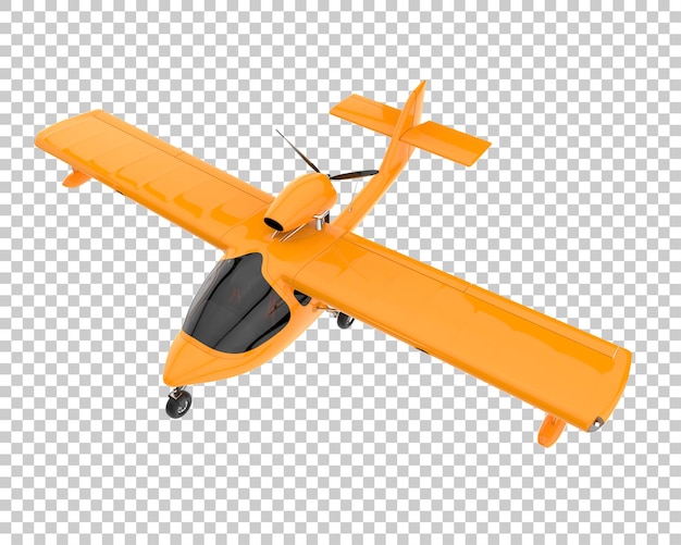 Flugzeug auf transparentem hintergrund. 3d-rendering - abbildung