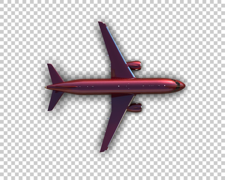 PSD flugzeug isoliert auf dem hintergrund 3d-rendering-illustration