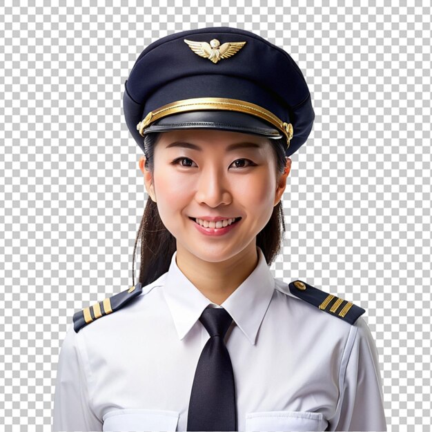 Flugzeugpilot, asiatische frau