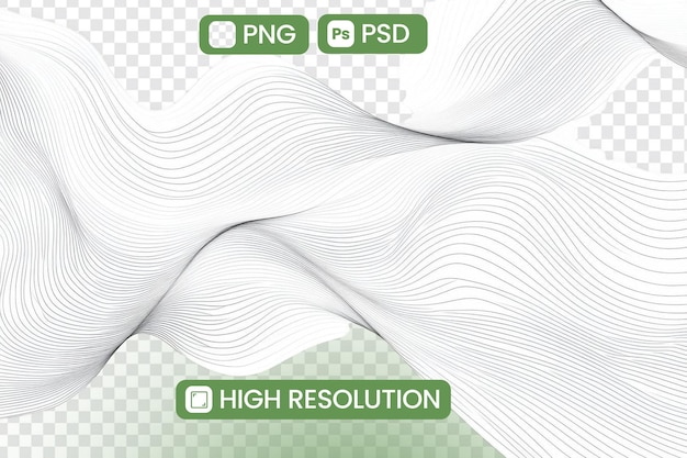 Fluid Lines Abstract Wave Design in alta risoluzione PNG e PSD Perfetto per sfondi e progetti grafici Si integra perfettamente con vari disegni Offre applicazioni versatili per i media digitali