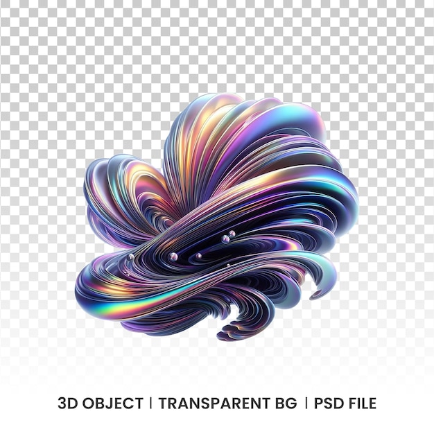 Fluide Iridescent Métallique 3d Forme Holographique Abstraite