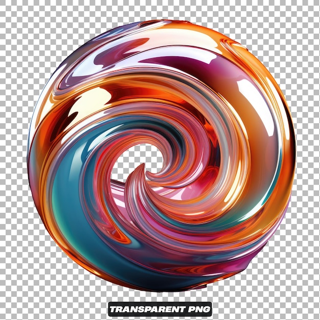 PSD fluido abstracto 3d iridiscente forma png aislado
