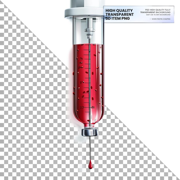 PSD fluidos intravenosos que proporcionan hidratación y medicamentos sobre un fondo transparente