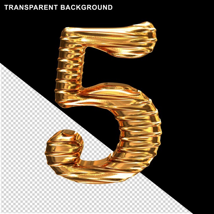 PSD fluted gold number 5
