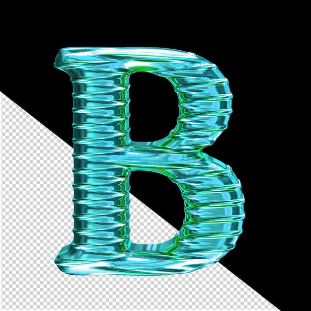 Fluted turquoise symbol letter b