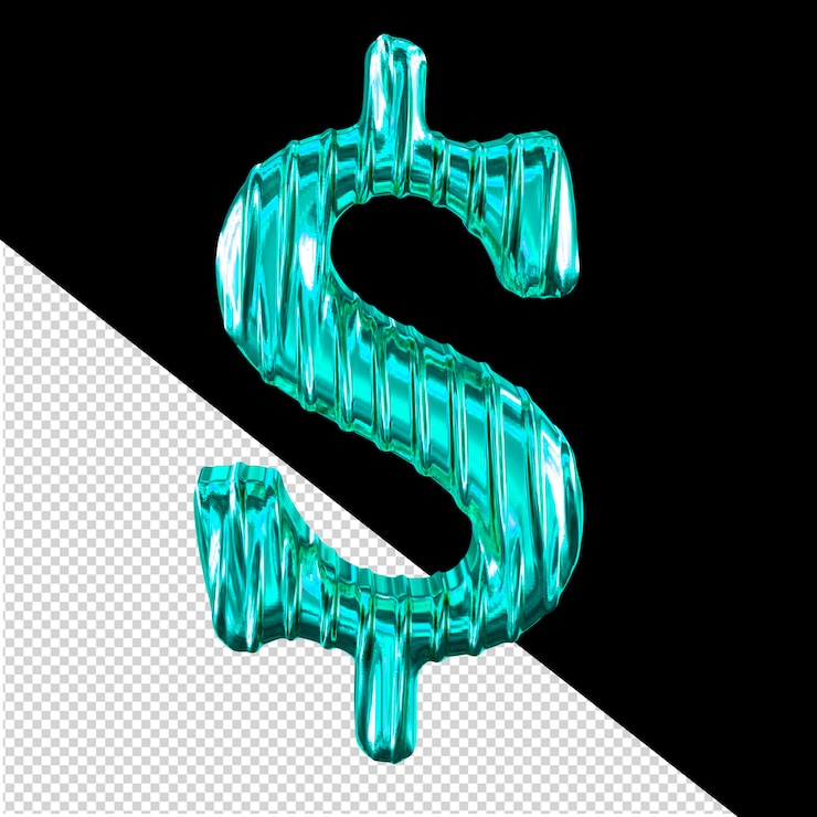 PSD fluted turquoise symbol