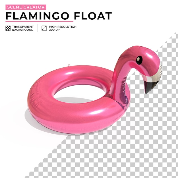 Flutuador de flamingos rosa sem fundo para criação de cenários