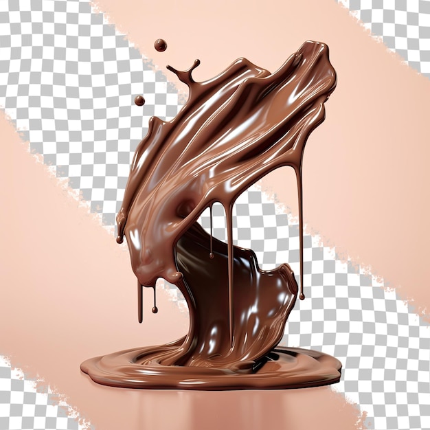 Un Flux De Chocolat Fondu Sur Fond Transparent