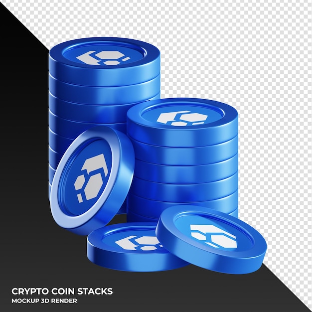Flux coin stacks cryptocurrency 3D Render ilustración