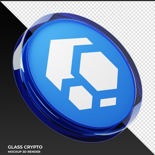 Flux glass crypto coin ilustración 3d