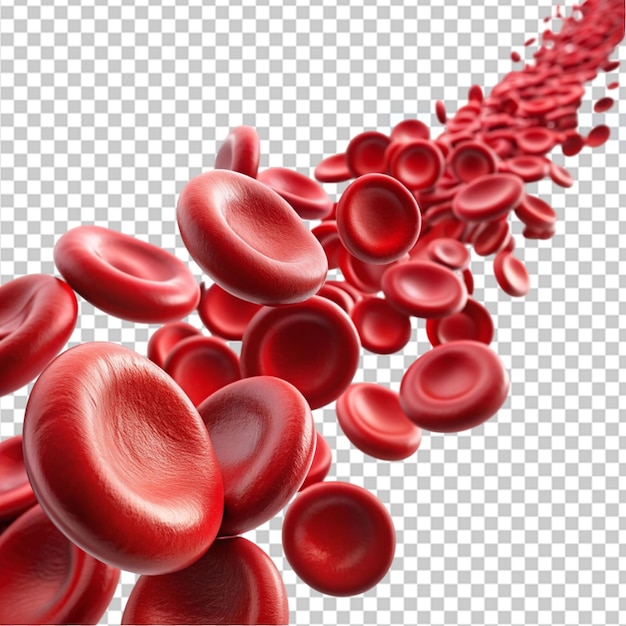 PSD fluxo de células sanguíneas de eritrócitos em fundo transparente