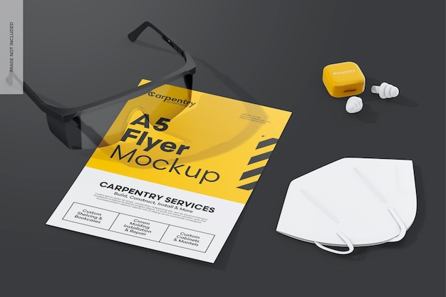 Flyer A5 com Maquete de Elementos de Proteção 02