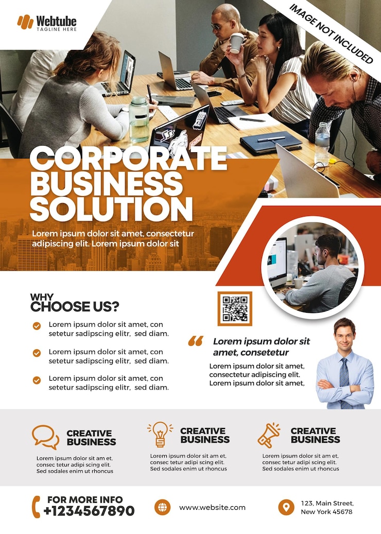 PSD flyer de l'agence d'affaires