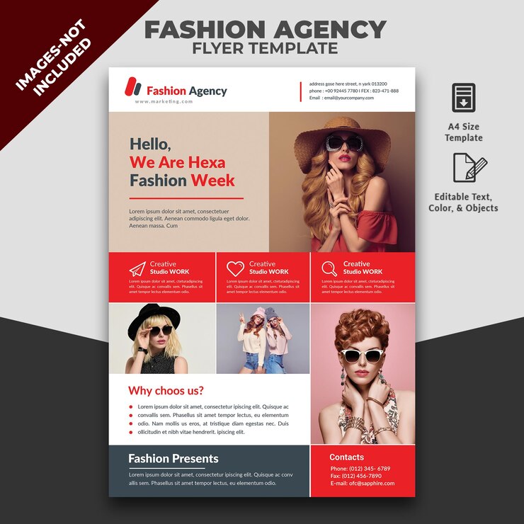 PSD flyer de la agencia de moda