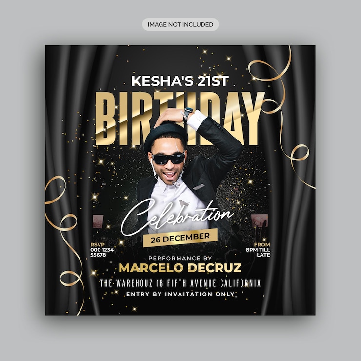 PSD flyer d'anniversaire modèle de flyer de souhait d'anniversaire