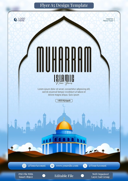 Flyer del año nuevo islámico de Muharram