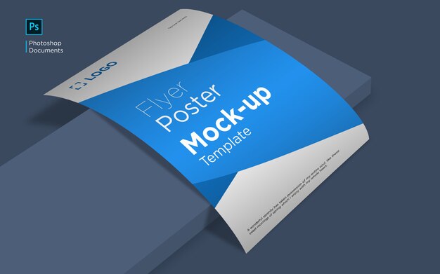 Flyer auf platte mockup design template gefallen