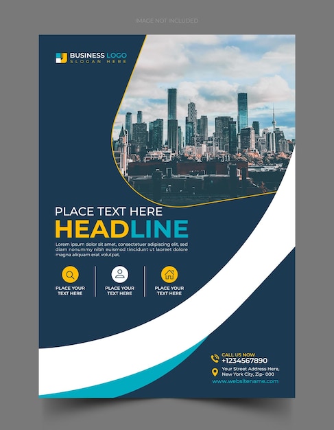 Flyer aziendale con Cityscape e Headline Space
