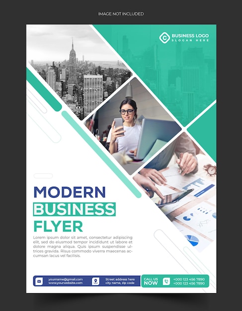 Flyer aziendale moderno per la promozione aziendale