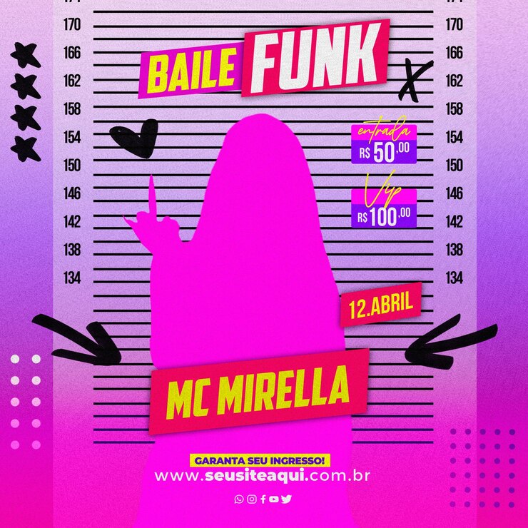 PSD flyer balada evento de funk las redes sociales