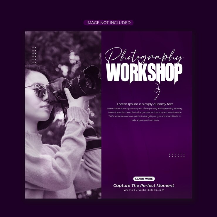 PSD flyer y banner de redes sociales de fotografía premium psd