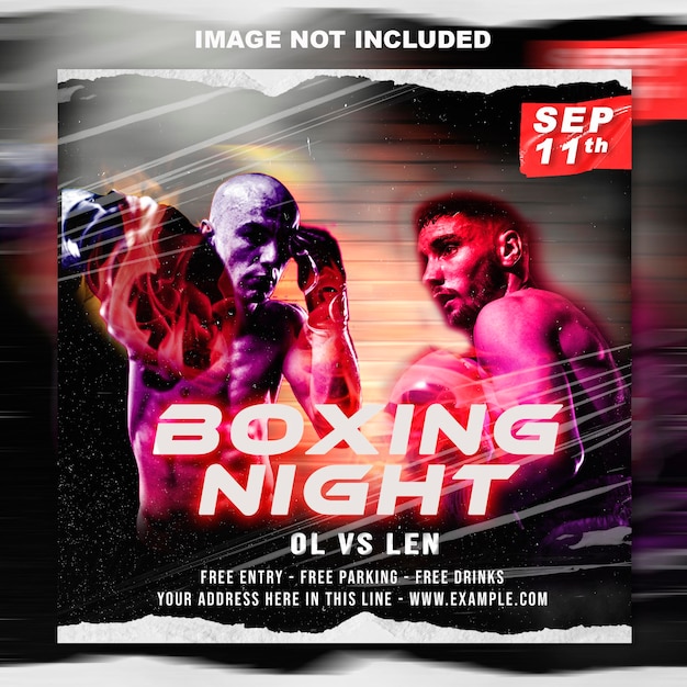 PSD flyer boxe médias sociaux et modèle de publication instagram