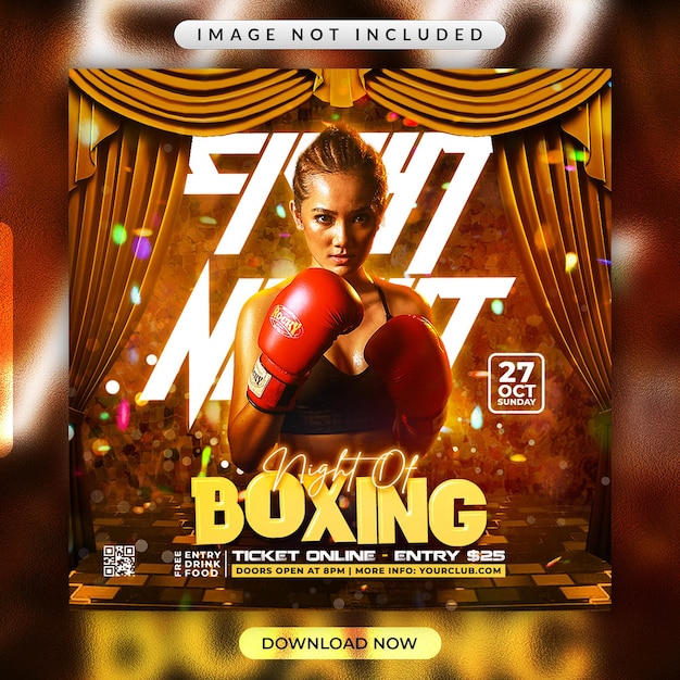 Flyer De Boxe Ou Modèle De Bannière Promotionnelle De Médias Sociaux