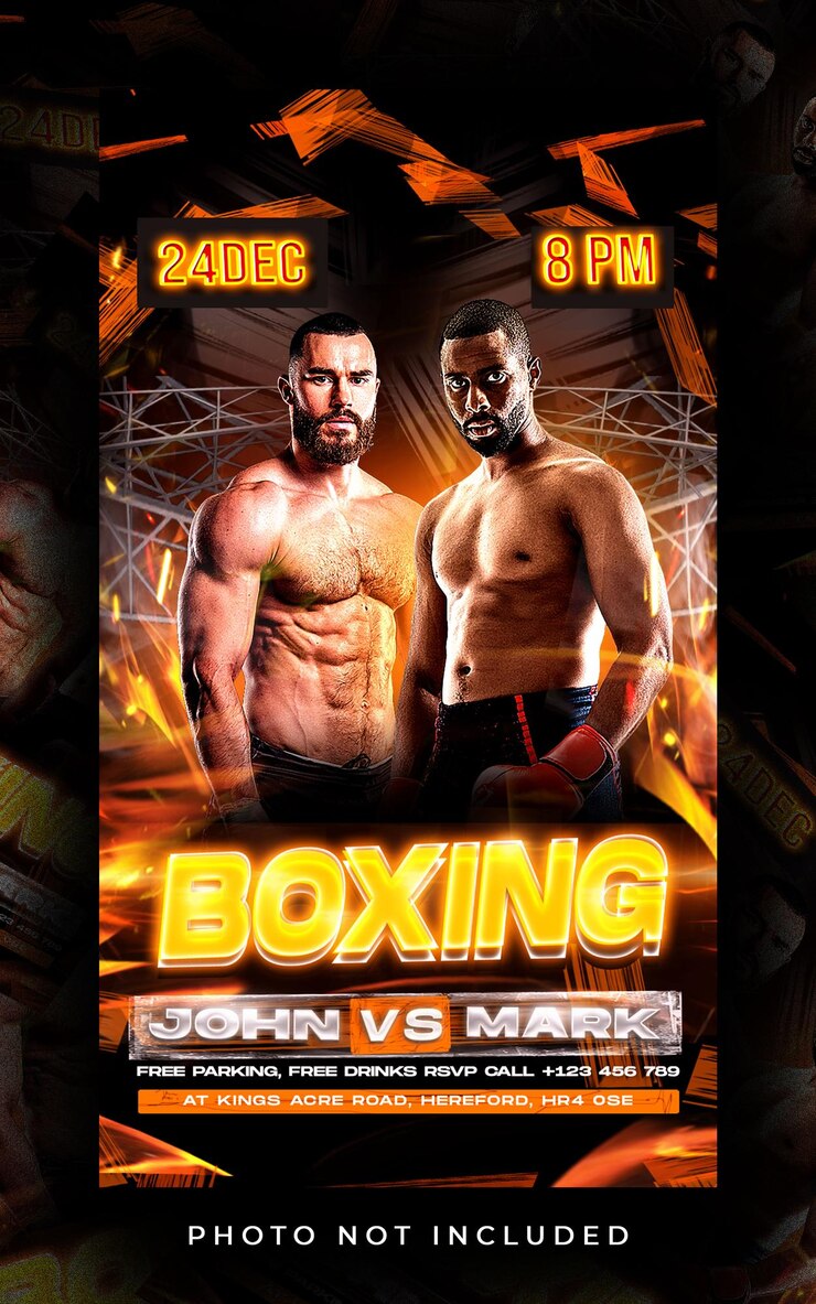 PSD flyer boxing post e story premium psd