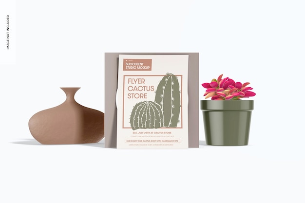 Flyer cactus store mockup vorderansicht