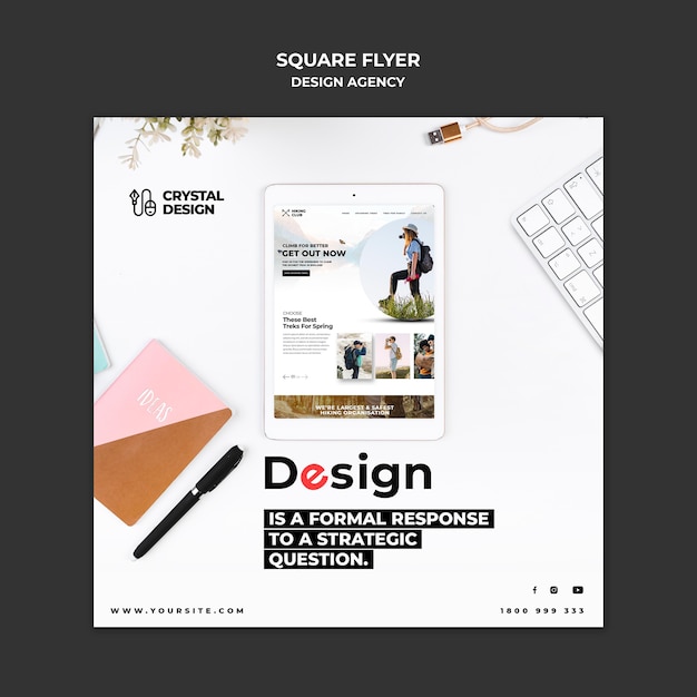 PSD flyer carré de l'agence de design