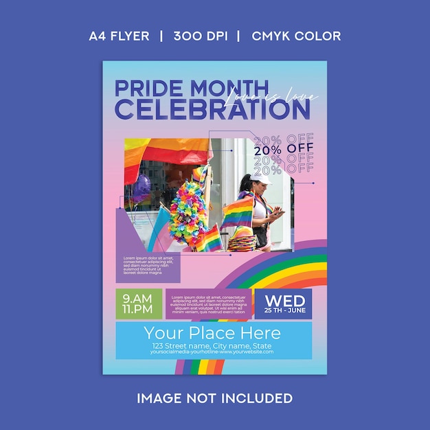 Flyer de la celebración del mes del orgullo