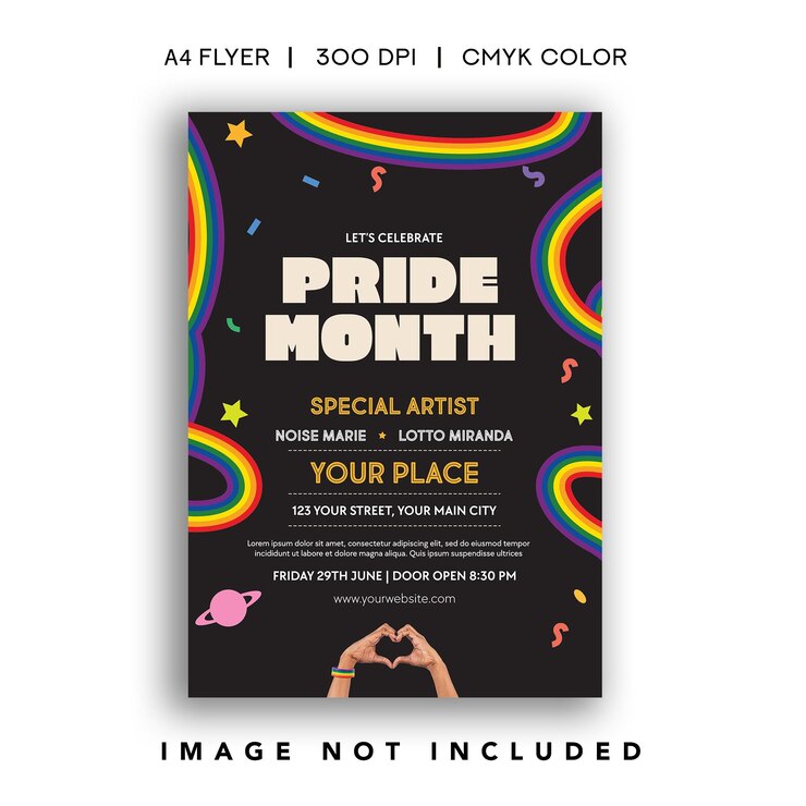 PSD flyer para celebrar el mes del orgullo