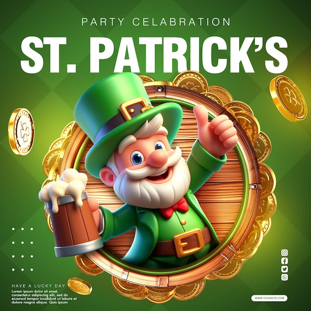 PSD flyer de la célébration de la fête de saint patrick