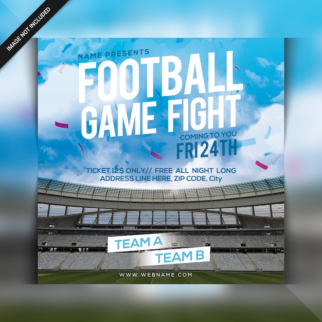 Flyer De Combat De Tournoi De Football