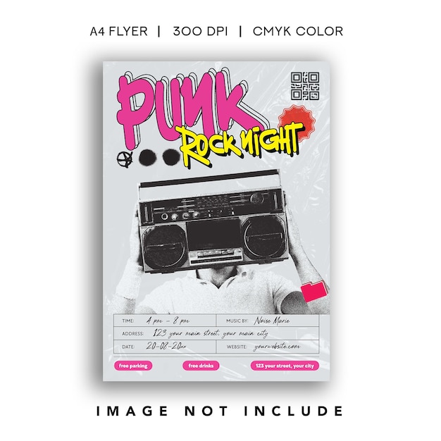 Flyer de un concierto de punk rock