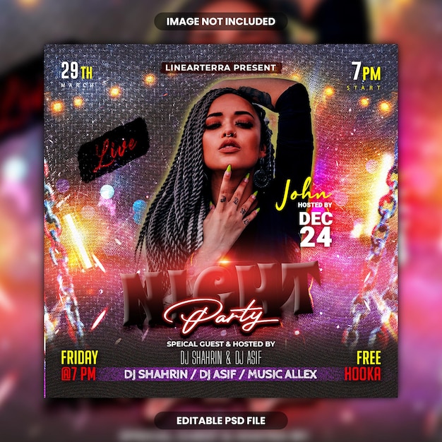 Flyer da Festa da Noite