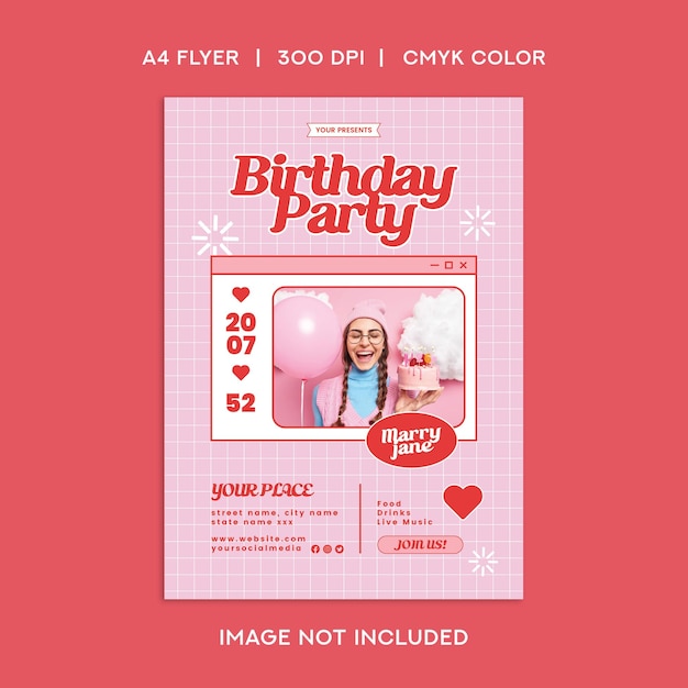 Flyer da festa de aniversário