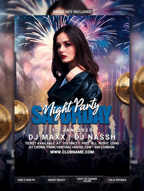 Flyer da Festa do Sábado à Noite