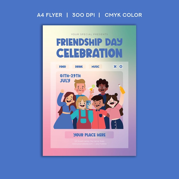 Flyer de celebração do Dia da Amizade