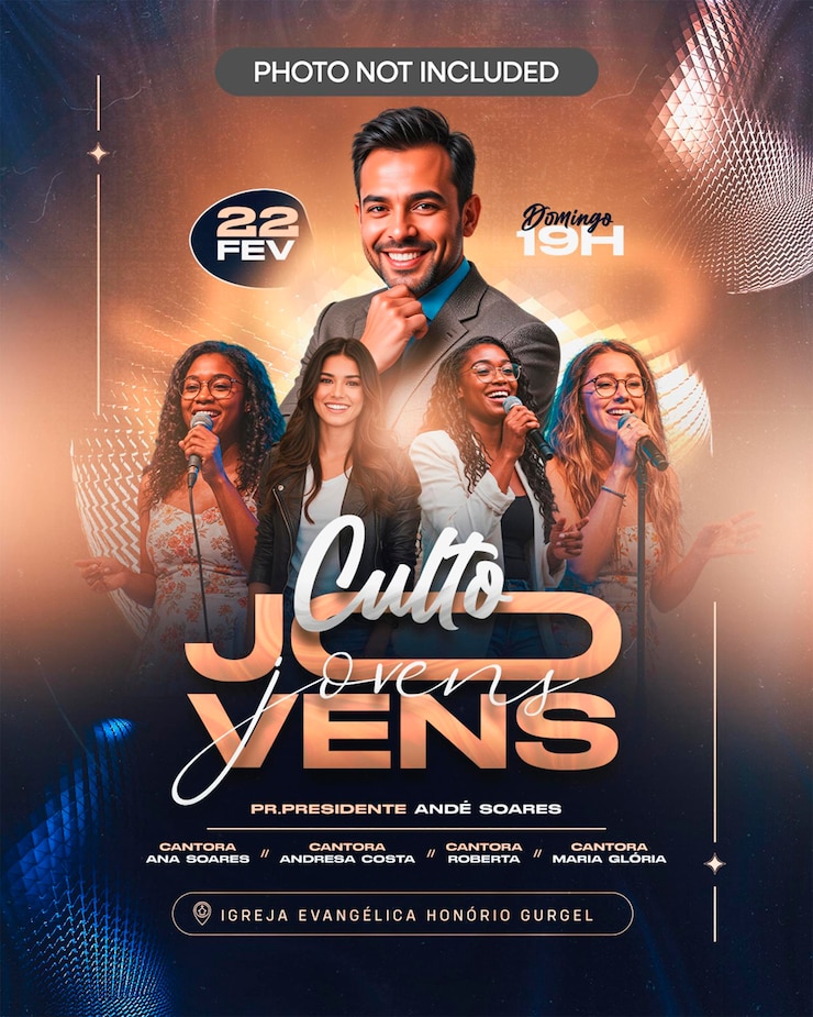 PSD flyer de evento do evangelho psd editável
