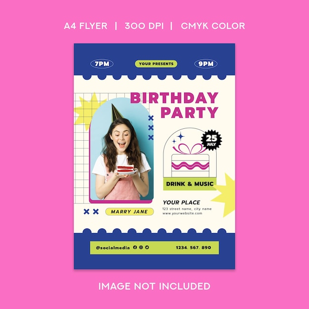 Flyer de festa de aniversário