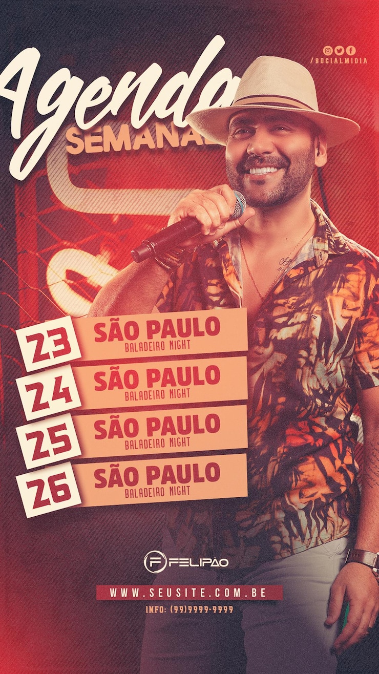 PSD flyer de shows e eventos para artistas (em inglês)