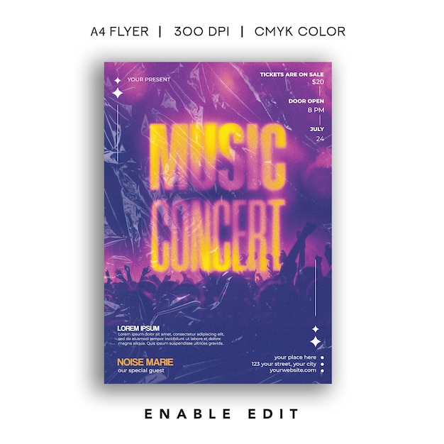 Flyer de um concerto de música