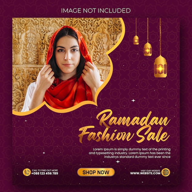 PSD flyer de venda de moda do ramadã ou postagem nas redes sociais
