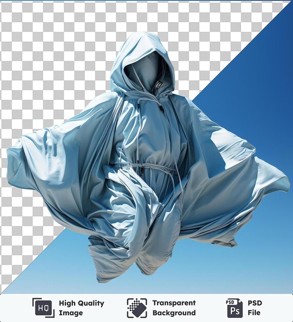 PSD flyer de wingsuit 3d de objeto transparente deslizando pelo ar