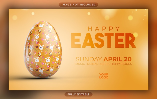 Flyer della festa di Pasqua o modello di banner promozionale per i social media